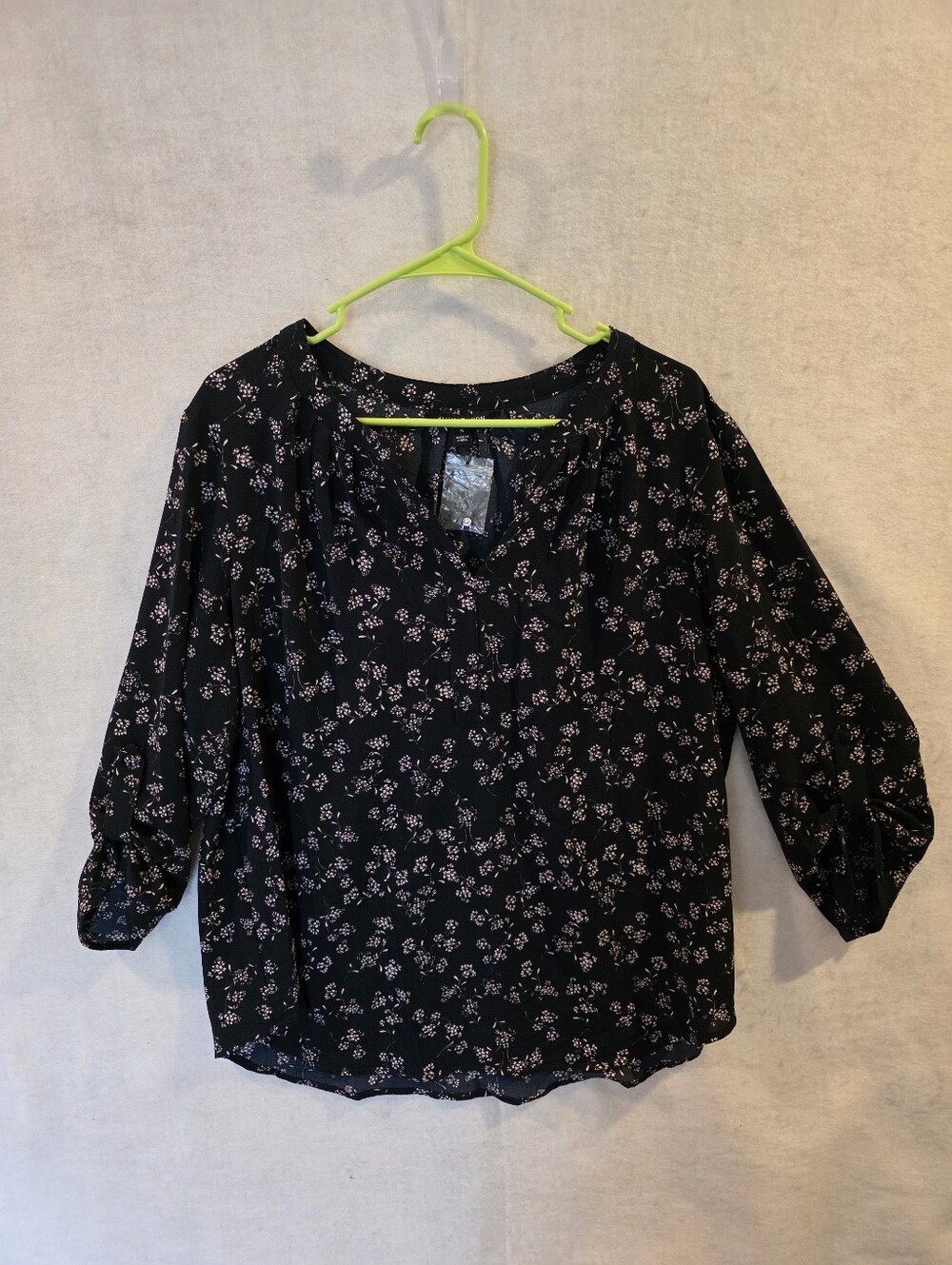 41hawthorn Women's Blue Floral Print 3/4 Sleeve Blouse Size XL